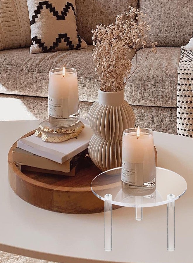 AojSup 6 Pcs Clear Acrylic Risers Display Stands, Round Transparent Acrylic Risers for Display with 3 Sizes (5"/5.9"/7.9" Diameter) for Cake, Jewelry, Collectibles, Cupcakes, Figures, Home Decor - Image 4